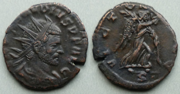 Claudius II Gothicus, antoninianus, Victory advancing right